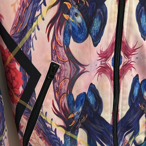 Vintage Adidas Originals Pink Floral Bird Trefoil Kaleidoscope Track Jacket XS - Picture 5 of 15